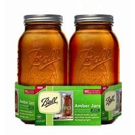 Collection Elite Mason Jars, Wide Mouth, Amber, 64-oz., 2-Ct.
