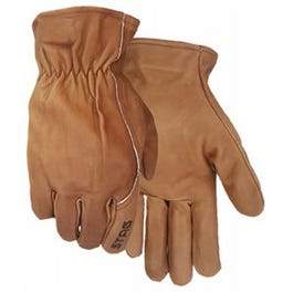 Leather Work Gloves, Premium Chocolate Cowhide, Men's XL