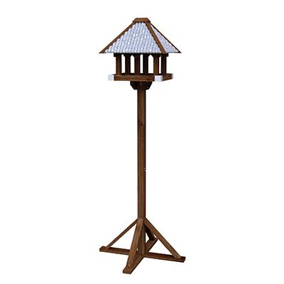 Woodlink Rustic Farmhouse Bird Table with Galvanized Roof & Stand