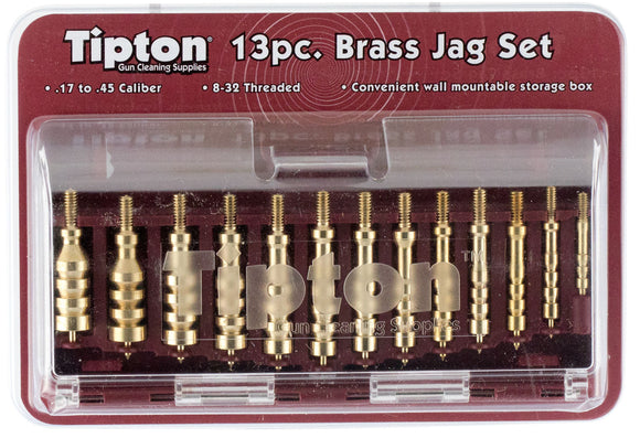 Tipton 749245 Brass Cleaning Jag Set 13 Piece .17 - .45 Cal