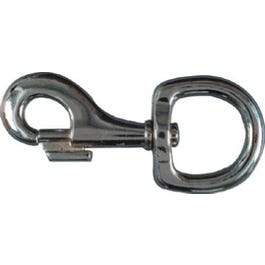 Nickel Bolt Snap, Round Swivel Eye, 1.25 x 4.25-In.