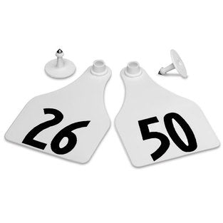 Allflex Global Maxi Numbered Cattle Ear Tags White 26-50