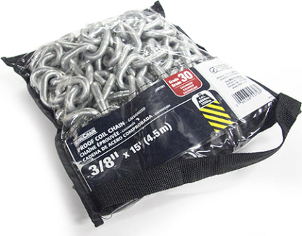 CHAIN GALV G30 PROOF COIL 3/8IN X 15FT