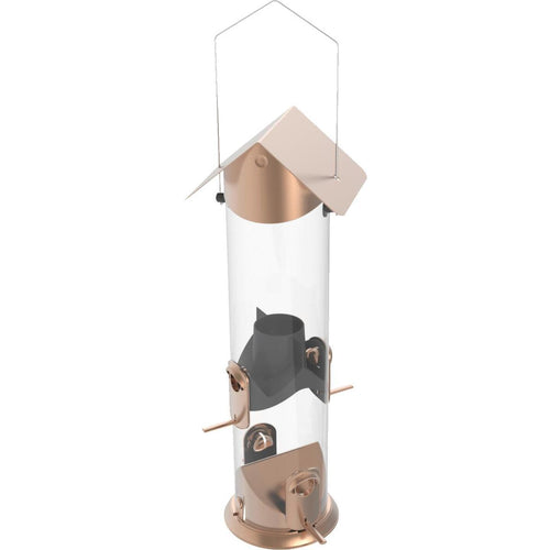 Nature's Way 3.5 Qt. Easy Clean Deluxe Bronze Plastic Tube Bird Feeder