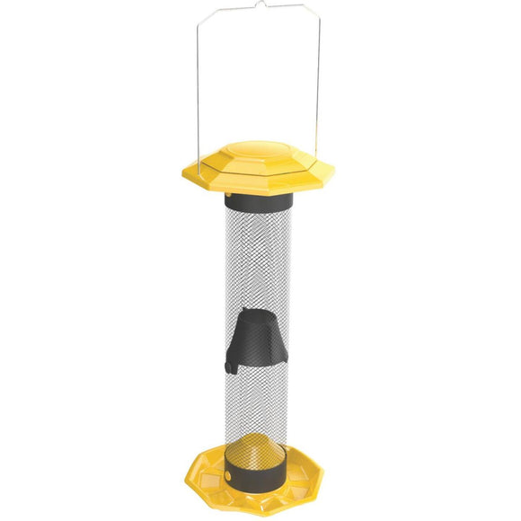 Nature's Way Funnel Flip Top Yellow Mesh Tube Finch Bird Feeder