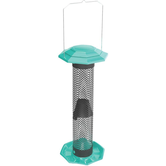 Nature's Way Funnel Flip Top Green Mesh Tube Sunflower Bird Feeder