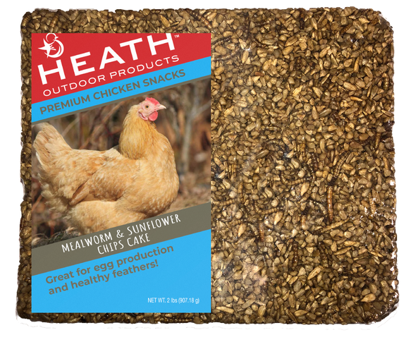 Heath Chicken Snack 2-Pound Seed Cake with Mealworms & Sunflower