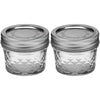 Ball Quilted Crystal Jelly Jars with Lids and Bands, 4-Ounce, Clear