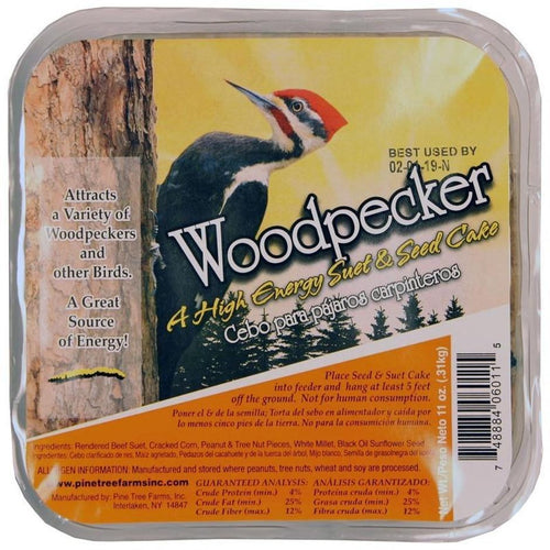 Pine Tree Farms Woodpecker High Energy Suet and Seed Cake Blend
